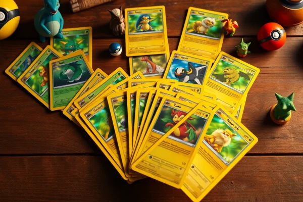 Discover an eye-catching display of rare Pokemon cards India, featuring vibrant holographic designs and collectibles.