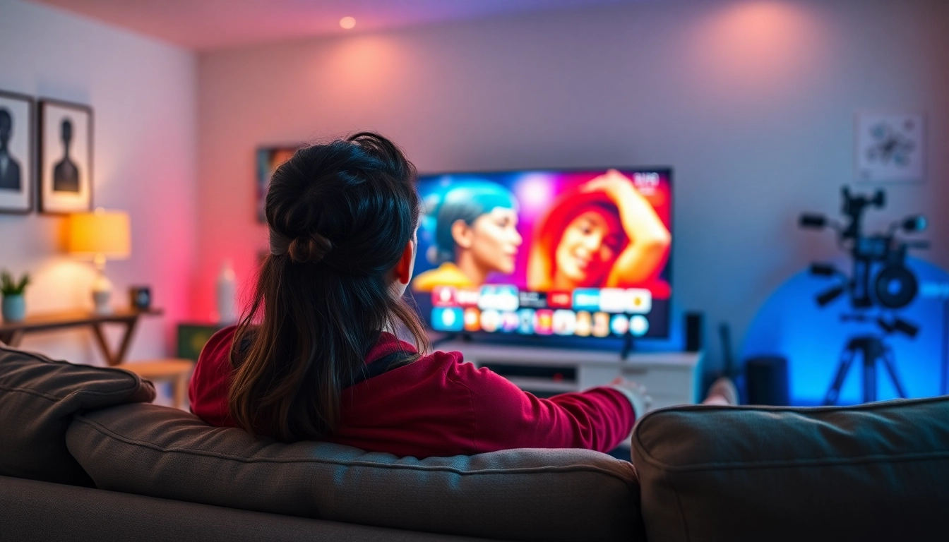 Regardez abonnement iptv 12 mois smart tv sur une élégante télévision dans un salon moderne.
