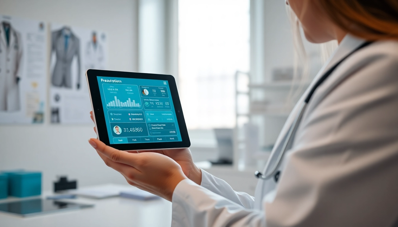 Using best eprescription apps on a digital device in a professional healthcare setting.