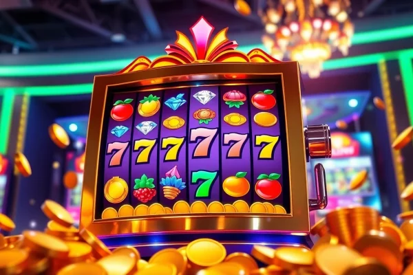 Mainkan qqmacan slot dengan simbol ceria dan suasana kasino mewah.