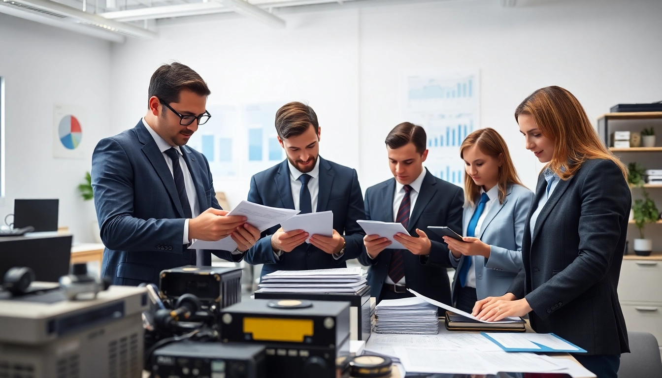 Performing Fixed Assets Verification with an audit team in a modern office.